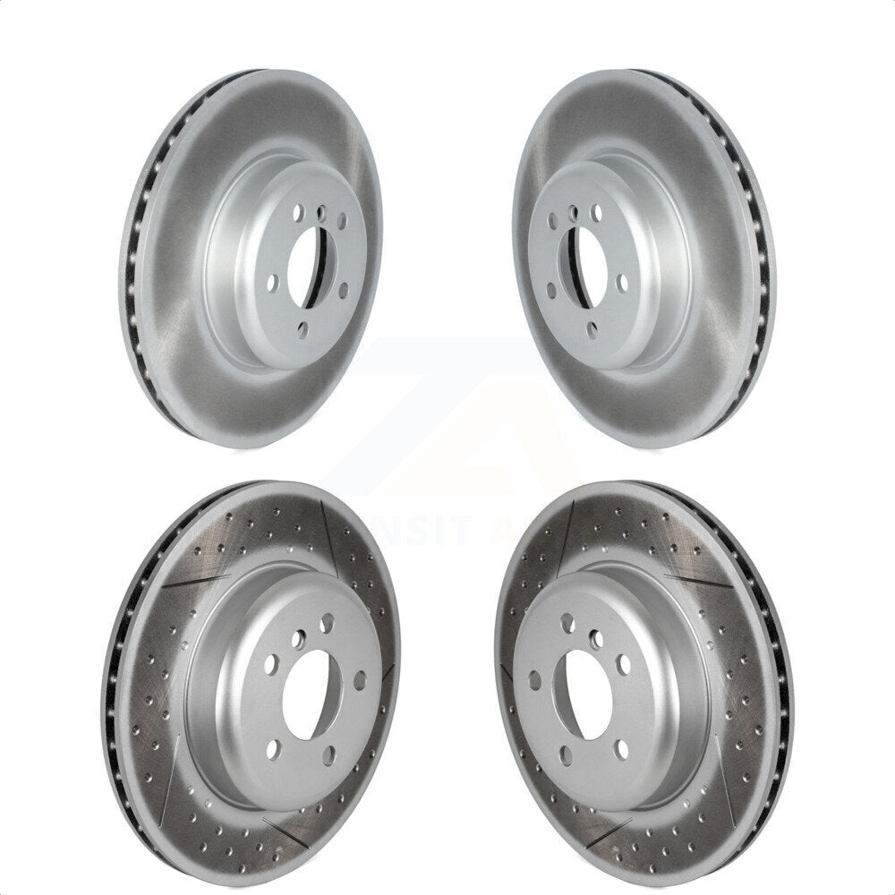 Front Rear Coated Disc Brake Rotors Kit For BMW 335i xDrive 330i 435i 340i Gran Coupe GT 440i With Blue Painted Calipers KG-101774