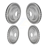 Front Rear Coated Disc Brake Rotors Kit For 2017-2022 Tesla 3 With Gray Painted Calipers KG-101802