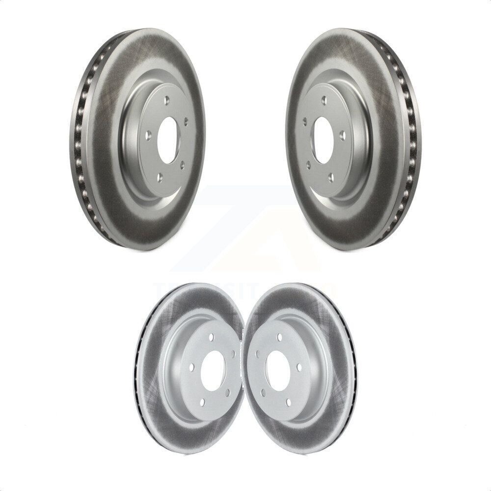 Front Rear Coated Disc Brake Rotors Kit For 2019 Nissan Rogue FULL HYBRID EV-GAS (FHEV) engine With Electric Parking KG-101806