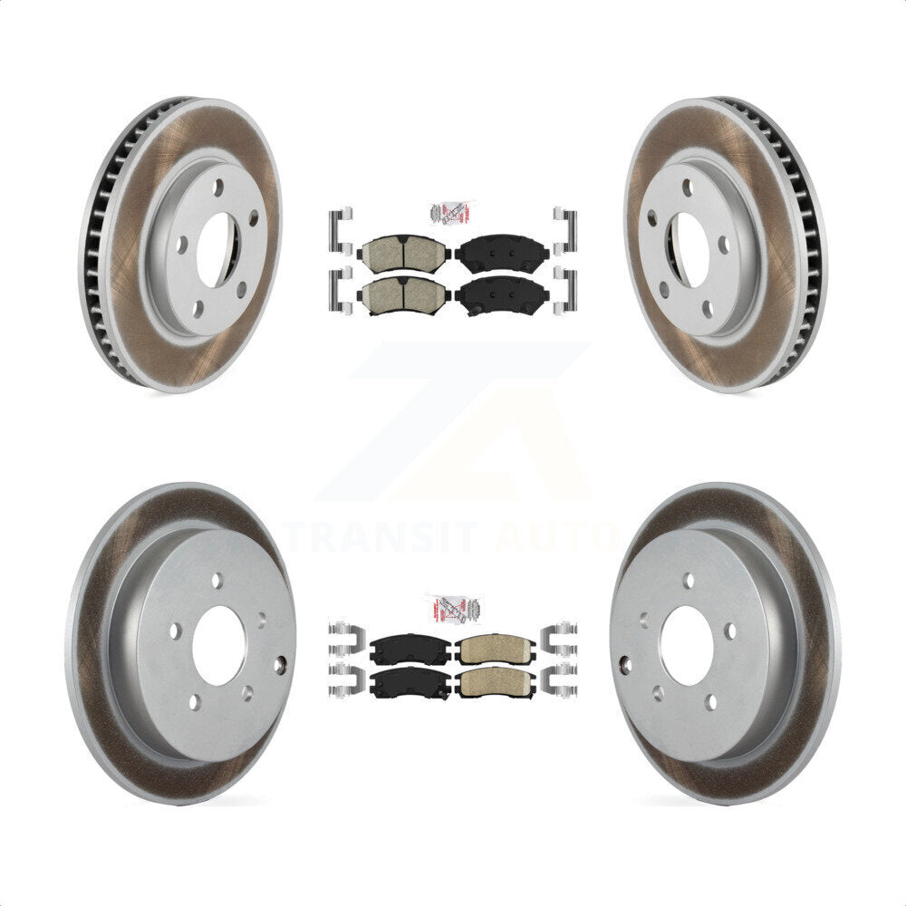Transit Auto - Front Rear Ceramic Pads And Coated Disc Brake Rotors Kit For 2002-2004 Pontiac Montana FWD with rear brakes KGA-105233