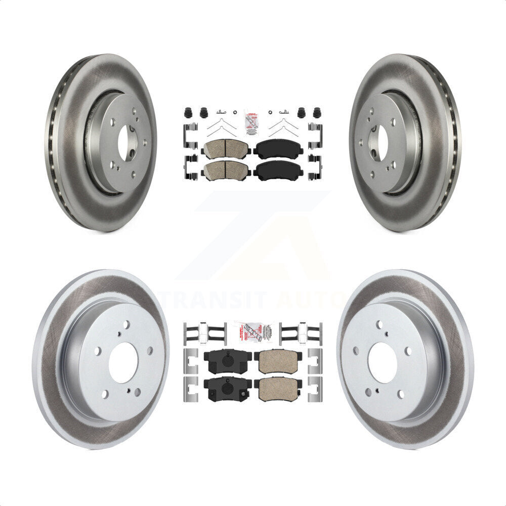 Transit Auto - Front Rear Ceramic Pads And Coated Disc Brake Rotors Kit For 2010-2013 Suzuki Kizashi KGA-105238