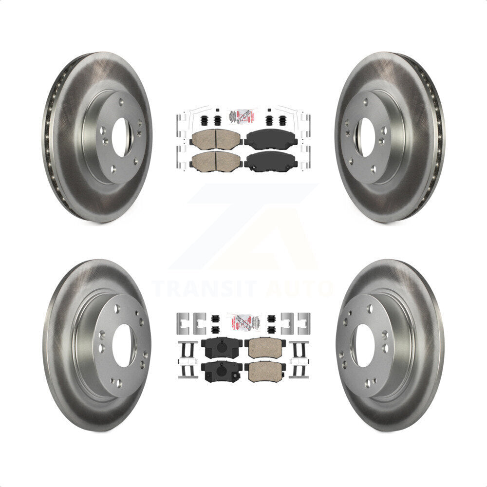Transit Auto - Front Rear Ceramic Pads And Coated Disc Brake Rotors Kit For 2014-2015 Acura ILX 2.0L KGA-105247