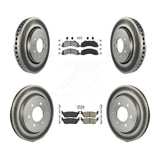 Transit Auto - Front Semi-Metallic Rear Ceramic Pads And Coated Disc Brake Rotors Kit For 2015-2017 Ford F-150 With Electric Parking KGA-105297