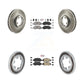 Transit Auto - Front Rear Semi-Metallic Pads And Coated Disc Brake Rotors Kit For 2015-2019 Ford Transit-350 HD With 6 Lug Wheels KGA-105322