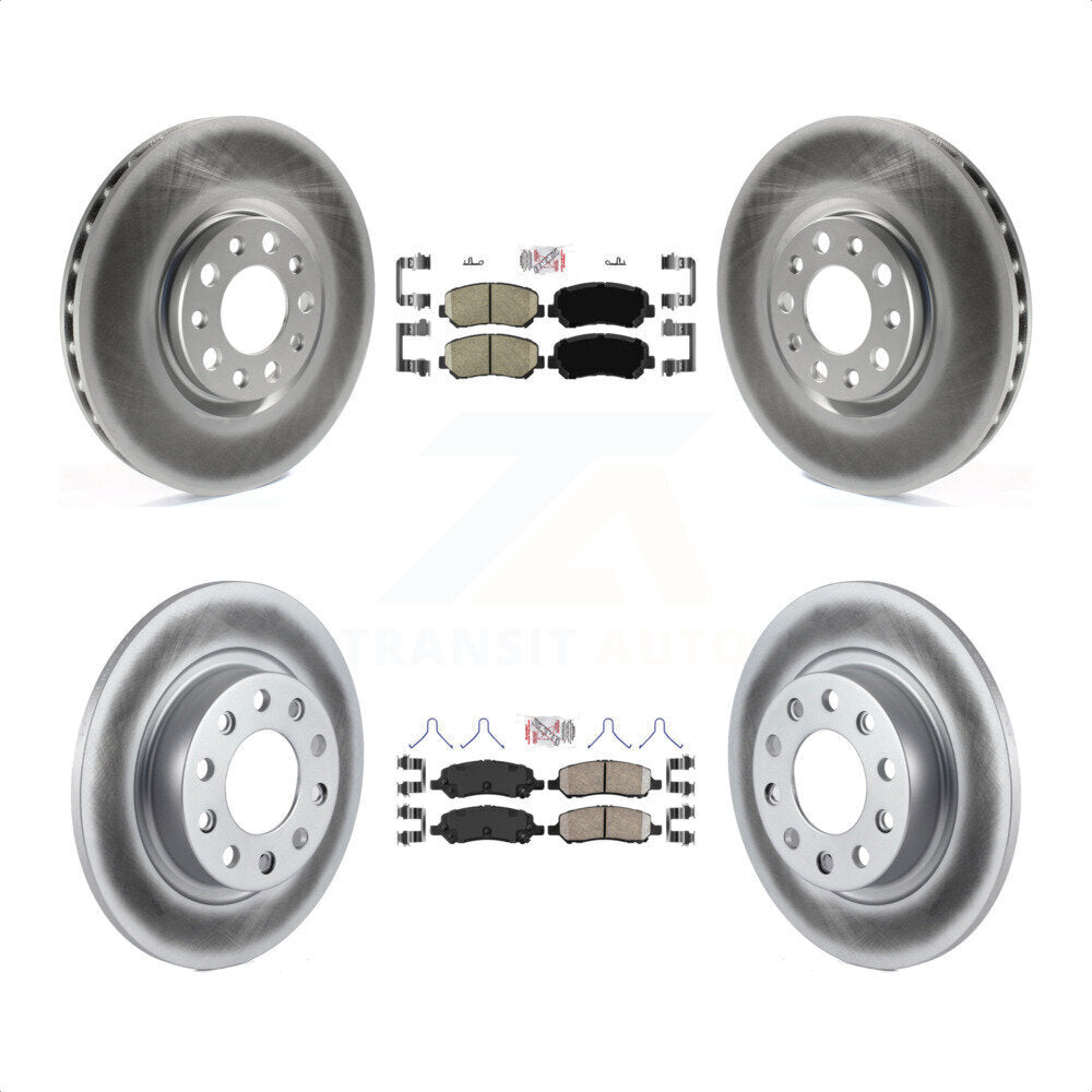 Transit Auto - Front Rear Ceramic Pads And Coated Disc Brake Rotors Kit For 2013-2016 Dodge Dart KGA-105329