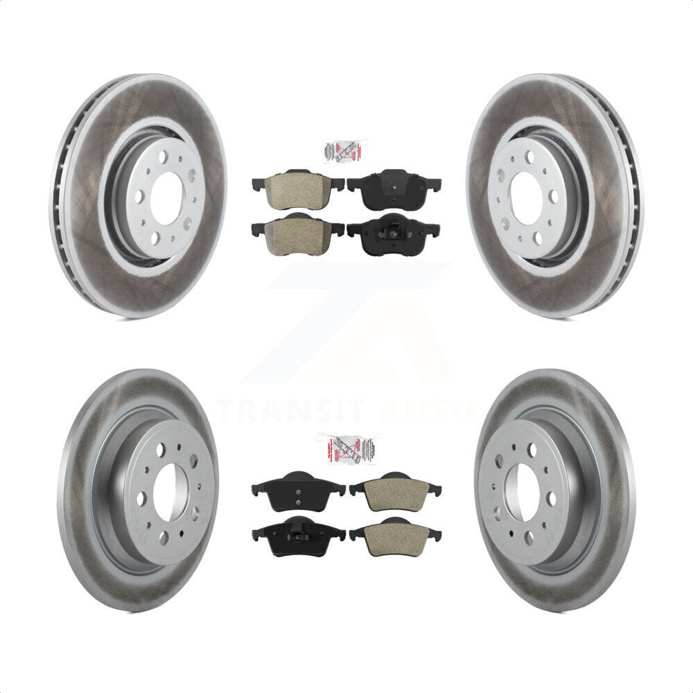 Transit Auto - Front Rear Semi-Metallic Pads And Coated Disc Brake Rotors Kit For 2008 Volvo S60 With 316mm Diameter Rotor KGA-105335
