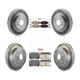 Transit Auto - Front Semi-Metallic Rear Ceramic Pads And Coated Disc Brake Rotors Kit For 2010-2013 Lexus IS250 C Vehicles Built Canadian Market KGA-105336