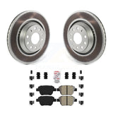 Transit Auto - Rear Coated Disc Brake Rotors And Semi-Metallic Pads Kit For 2013 Volkswagen GTI With 310mm Diameter Rotor KGA-105364