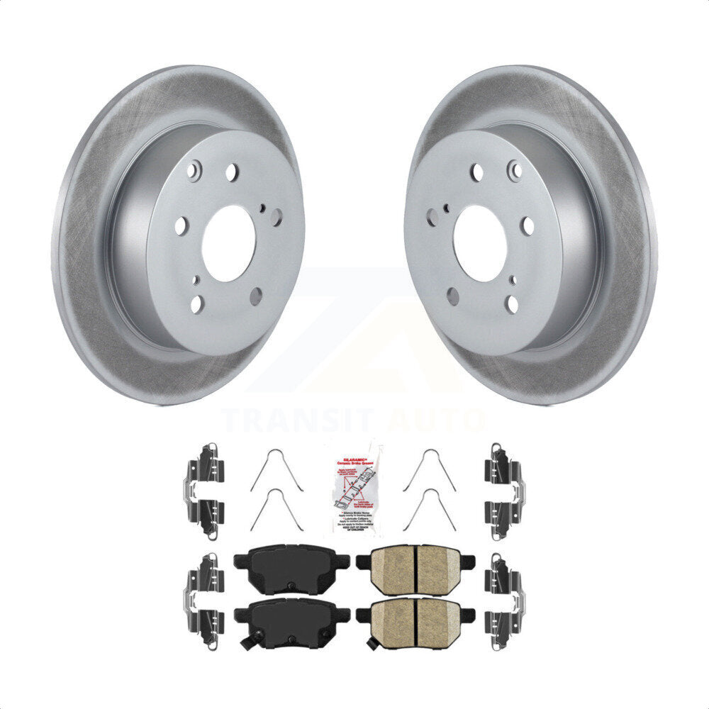 Transit Auto - Rear Coated Disc Brake Rotors And Ceramic Pads Kit For 2010 Toyota Matrix XRS KGA-105365