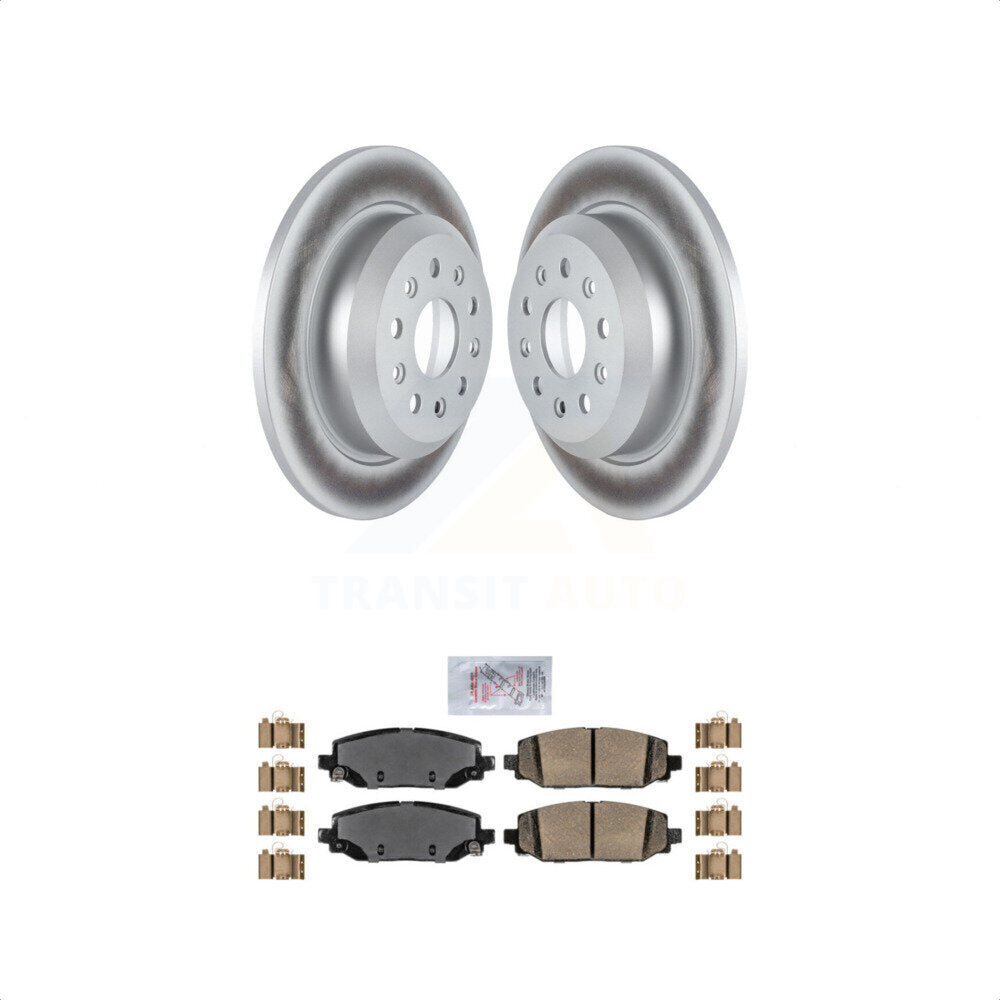 Transit Auto - Rear Coated Disc Brake Rotors And Ceramic Pads Kit For 2018-2021 Jeep Wrangler Rubicon With Heavy Duty Brakes Code BR2 & BR6 KGA-105378