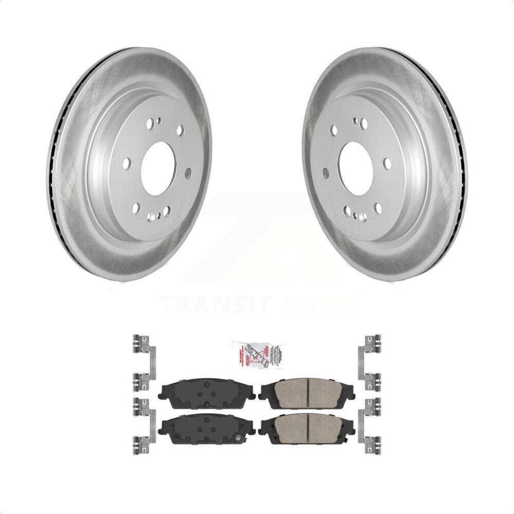 Transit Auto - Rear Coated Disc Brake Rotors And Ceramic Pads Kit For 2019-2019 Chevrolet Silverado 1500 LD GMC Sierra Limited With Electric Parking KGA-105384