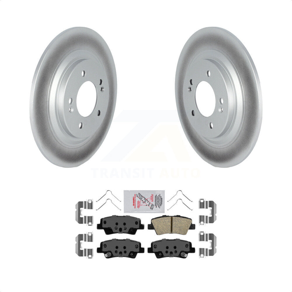 Transit Auto - Rear Coated Disc Brake Rotors And Ceramic Pads Kit For Kia Cadenza With Electric Parking KGA-105395