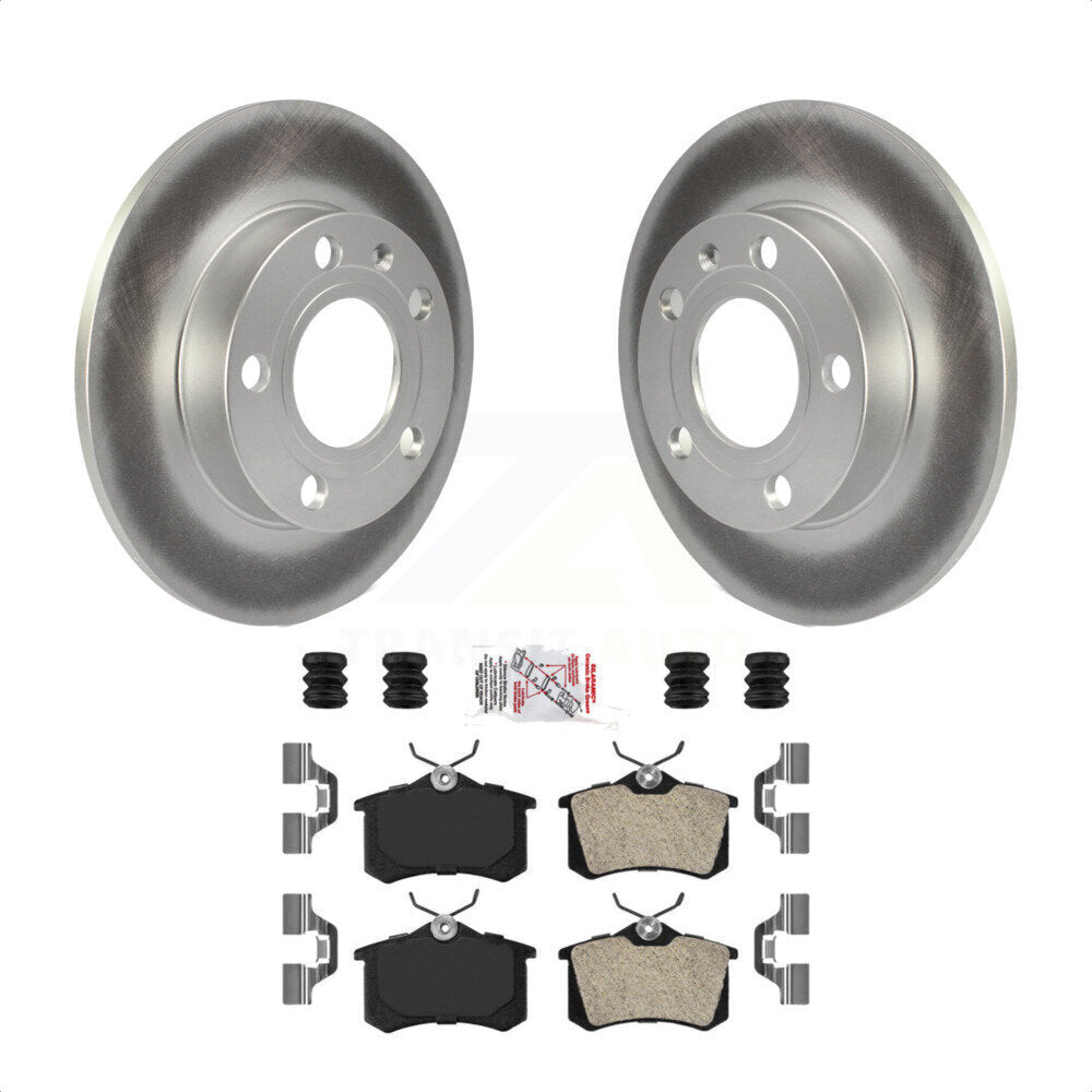 Transit Auto - Rear Coated Disc Brake Rotors And Semi-Metallic Pads Kit For Audi A4 S4 KGA-105397