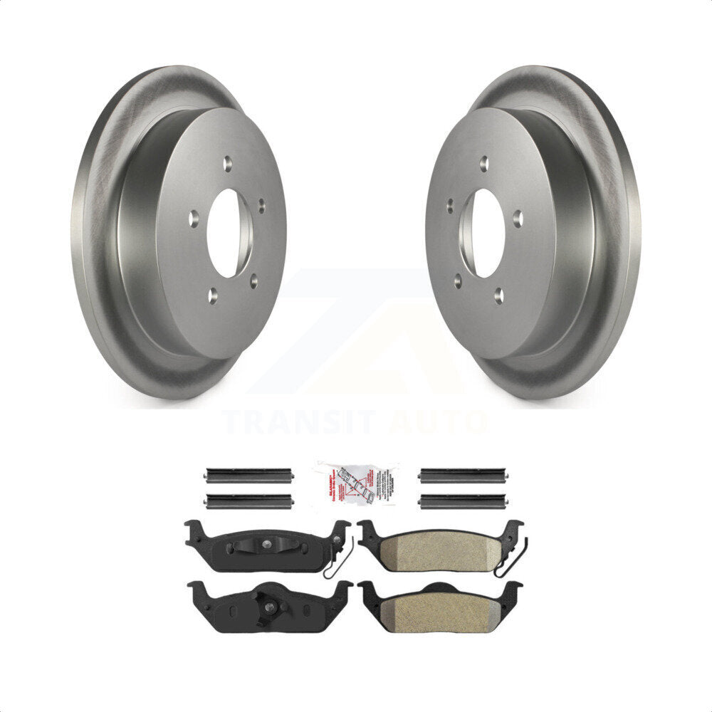 Transit Auto - Rear Coated Disc Brake Rotors And Semi-Metallic Pads Kit For 2004 Ford F-150 With 5 Lug Wheels 11th Digit Of Vin Is C KGA-105435