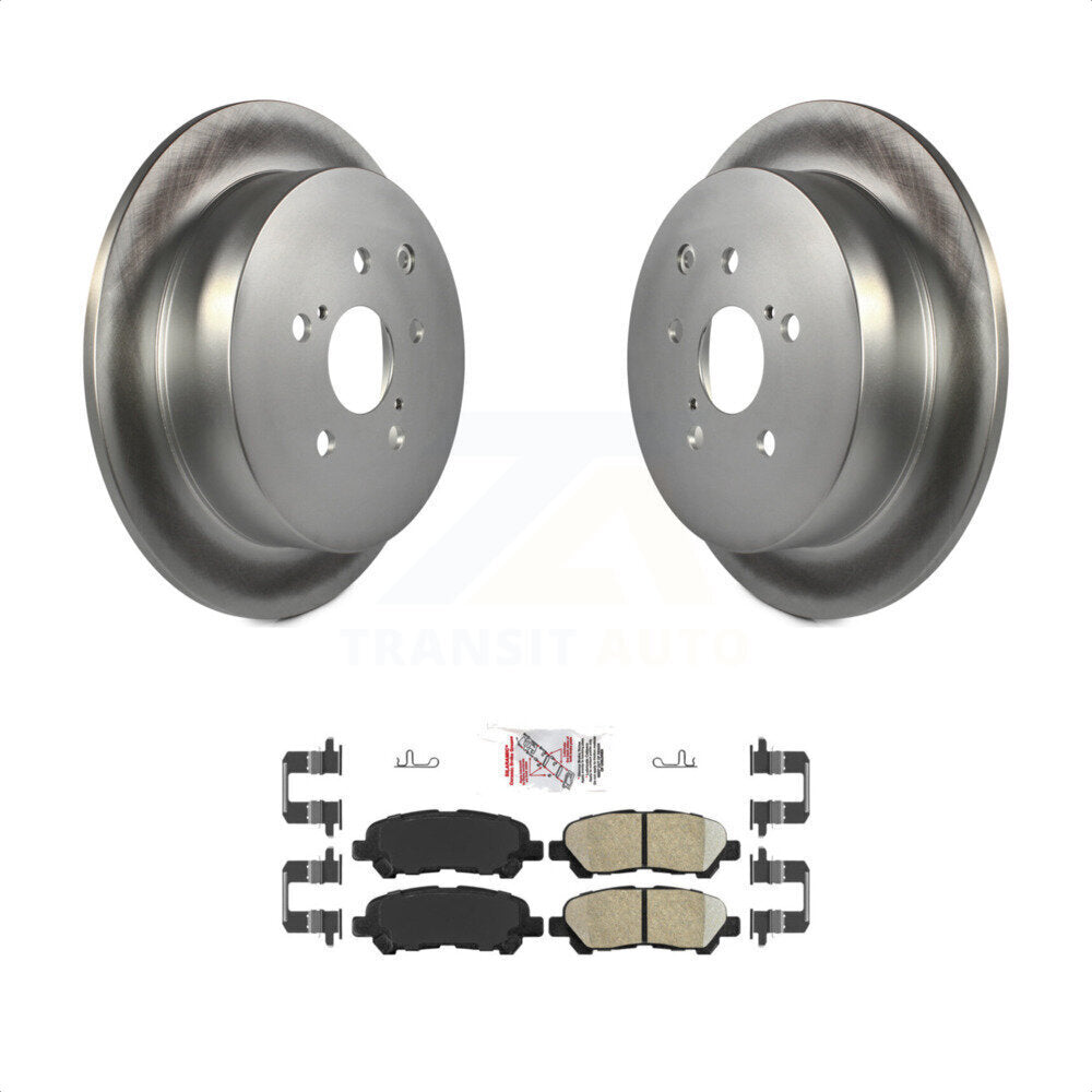 Transit Auto - Rear Coated Disc Brake Rotors And Ceramic Pads Kit For 2014 Toyota Highlander Hybrid Limited with FULL HYBRID EV-GAS (FHEV) engine KGA-105441