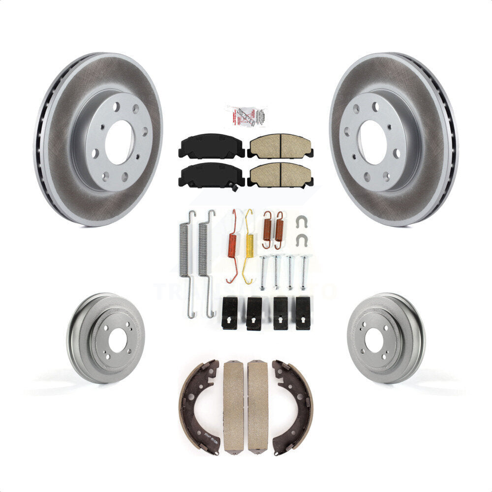 Transit Auto - Front Rear Disc Brake Rotors Ceramic Pads And Coated Drum Kit (7Pc) For Honda Civic KGA-105474