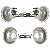Transit Auto - Front Rear Ceramic Pads And Coated Disc Brake Rotors Hub Assembly Kit For 2009-2010 Ford E-450 Super Duty DIESEL engine With Dual Wheels KGA-105518