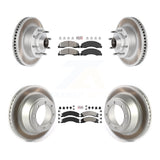 Transit Auto - Front Rear Semi-Metallic Pads And Coated Disc Brake Rotors Hub Assembly Kit For 2009-2010 Ford E-450 Super Duty DIESEL engine With Single Wheels KGA-105531