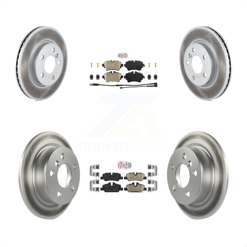 Transit Auto - Front Rear Ceramic Pads And Coated Disc Brake Rotors Kit For 2015 Mini Cooper 2.0L 1.5L With 5 Lug Wheels KGA-105573