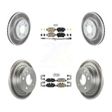Transit Auto - Front Rear Ceramic Pads And Coated Disc Brake Rotors Kit For 2015 Mini Cooper 2.0L 1.5L With 5 Lug Wheels KGA-105573