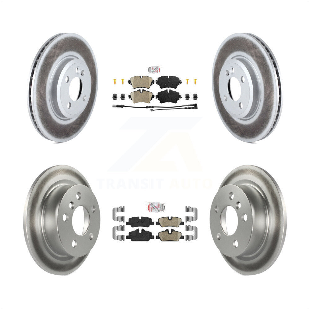 Transit Auto - Front Rear Ceramic Pads And Coated Disc Brake Rotors Kit For 2015 Mini Cooper 2.0L 1.5L With 294mm Diameter Rotor KGA-105575