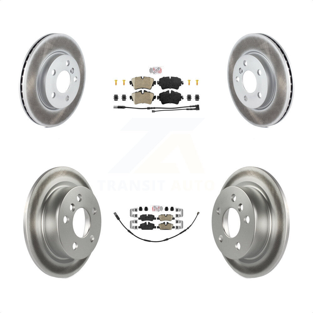 Transit Auto - Front Rear Ceramic Pads And Coated Disc Brake Rotors Kit For 2015 Mini Cooper 2.0L 1.5L With 5 Lug Wheels KGA-105577
