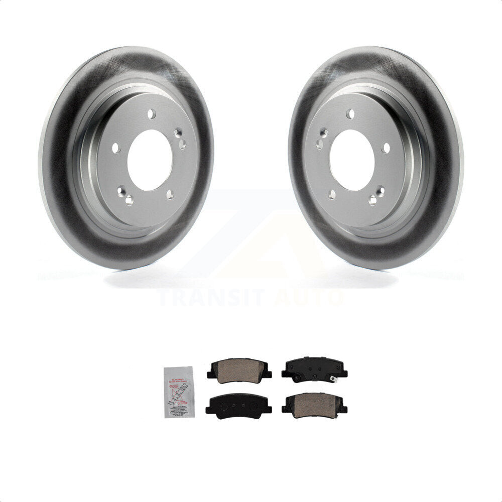 Transit Auto - Rear Coated Disc Brake Rotors And Ceramic Pads Kit For Hyundai Sonata Kia K5 KGA-105596