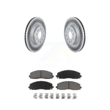 Transit Auto - Front Coated Disc Brake Rotors And Ceramic Pads Kit For 2018-2022 Jeep Wrangler Without Heavy Duty Brakes Code BRY KGC-100022