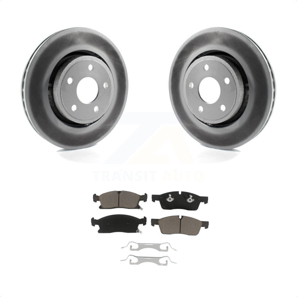 Transit Auto - Front Coated Disc Brake Rotors And Ceramic Pads Kit For Jeep Grand Cherokee Dodge Durango WK KGC-100035