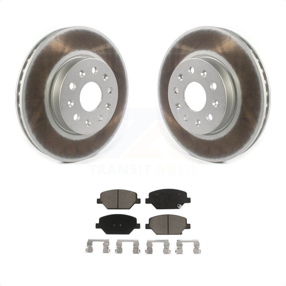 Transit Auto - Front Coated Disc Brake Rotors And Ceramic Pads Kit For Chevrolet Camaro Without Brembo Calipers KGC-100050