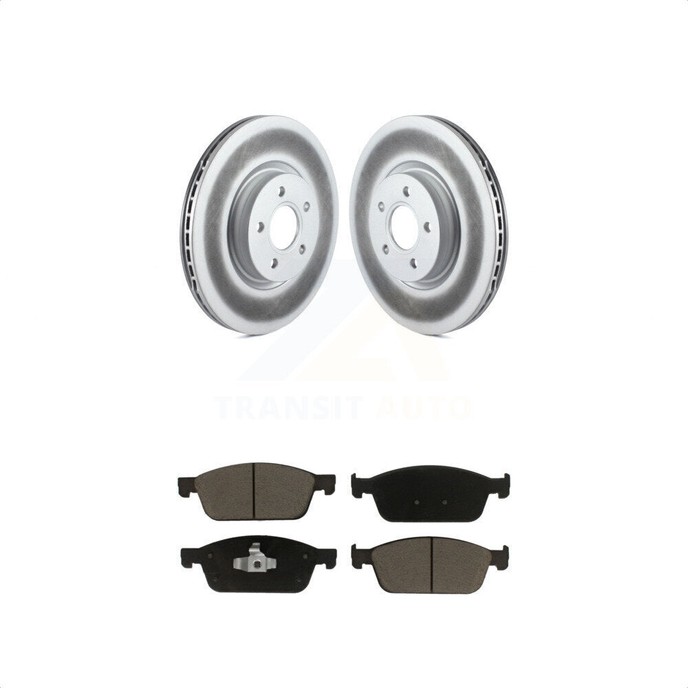 Transit Auto - Front Coated Disc Brake Rotors And Ceramic Pads Kit For Ford Escape Connect Lincoln MKC KGC-100066