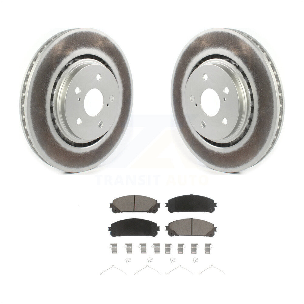 Transit Auto - Front Coated Disc Brake Rotors And Ceramic Pads Kit For Lexus RX350 RX450h Toyota RX350L Camry RX450hL Avalon NX250 NX350 NX350h KGC-100069