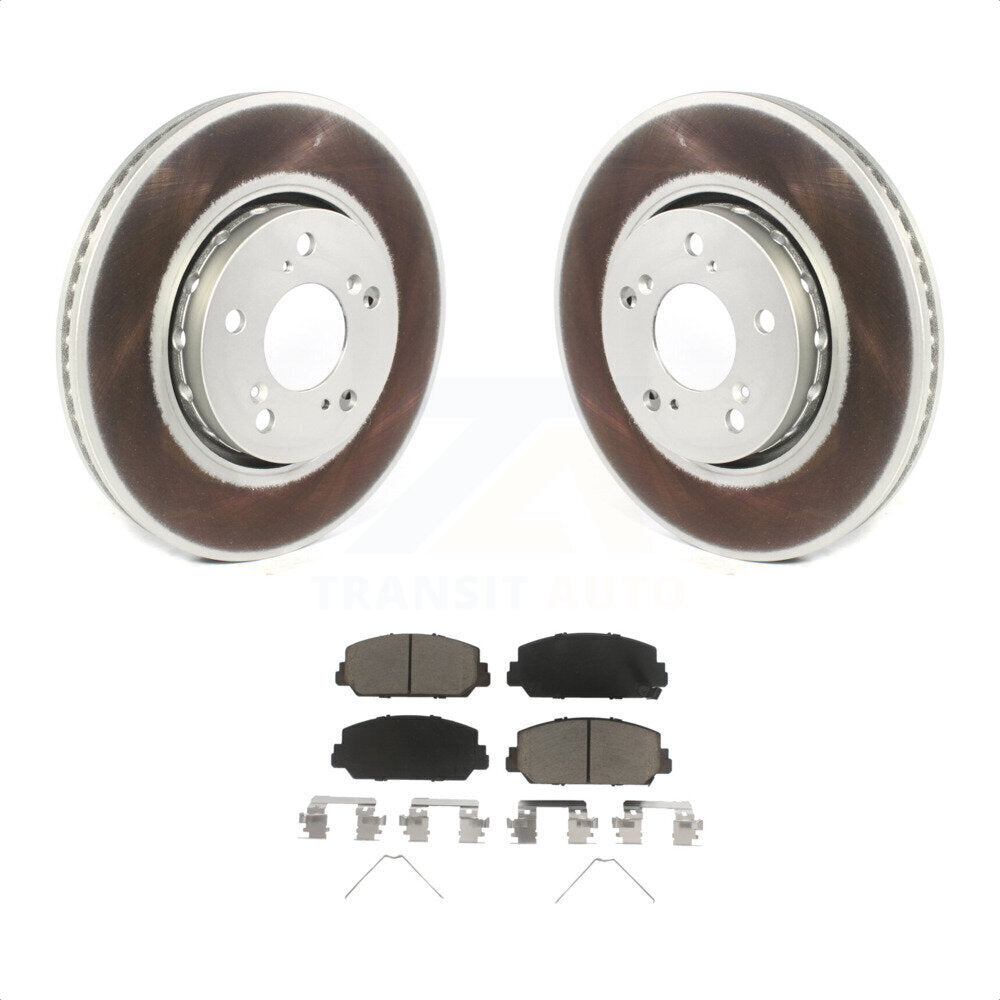 Transit Auto - Front Coated Disc Brake Rotors And Ceramic Pads Kit For Acura RLX KGC-100079