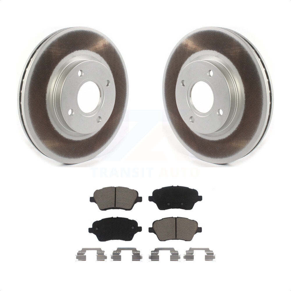 Transit Auto - Front Coated Disc Brake Rotors And Ceramic Pads Kit For 2014-2019 Ford Fiesta ST KGC-100105