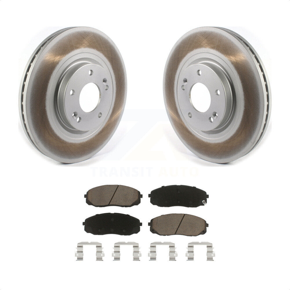 Transit Auto - Front Coated Disc Brake Rotors And Ceramic Pads Kit For 2015-2020 Kia Sedona KGC-100113