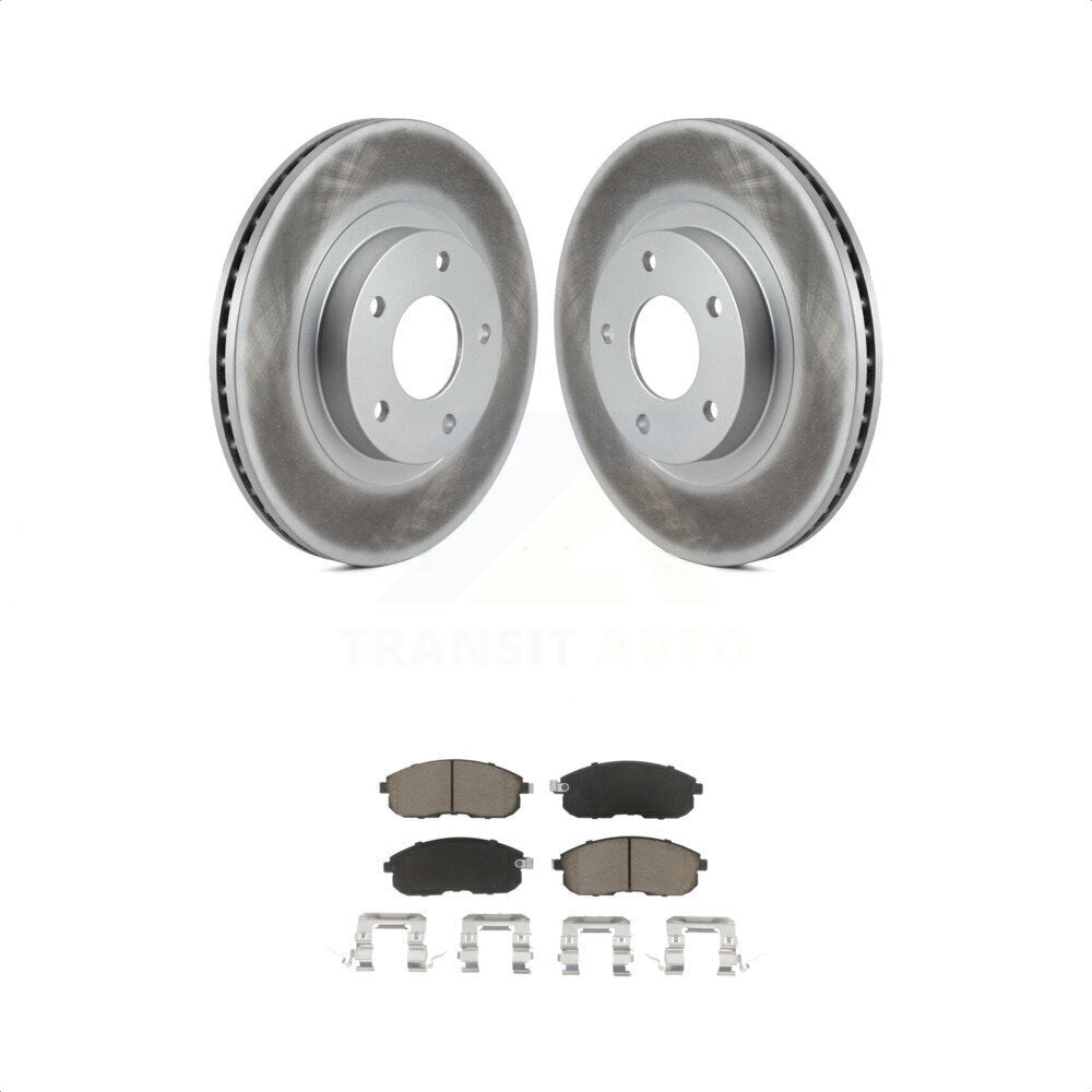 Transit Auto - Front Coated Disc Brake Rotors And Ceramic Pads Kit For Nissan Altima Maxima INFINITI I35 KGC-100123