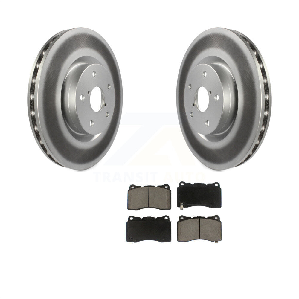 Transit Auto - Front Coated Disc Brake Rotors And Ceramic Pads Kit For Subaru Impreza WRX STI KGC-100136