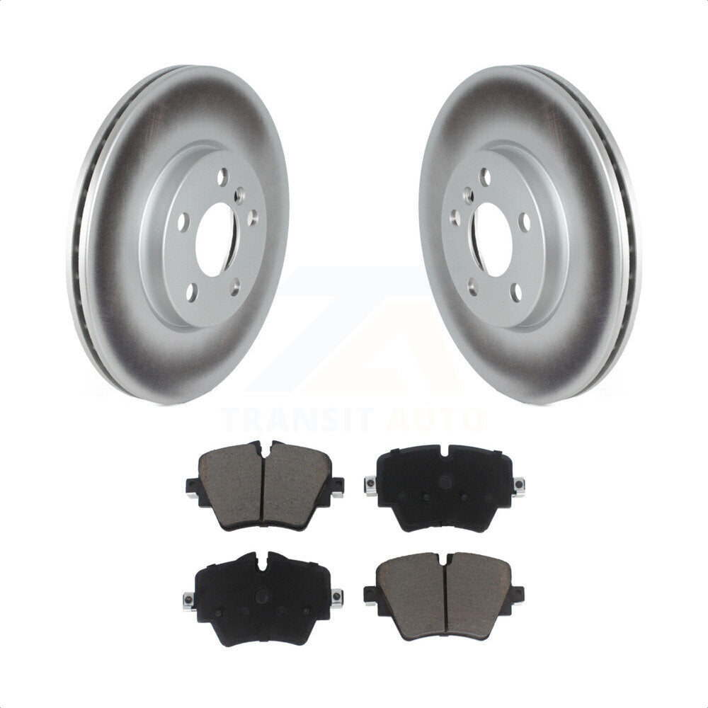 Transit Auto - Front Coated Disc Brake Rotors And Ceramic Pads Kit For Mini Cooper Countryman Clubman KGC-100146