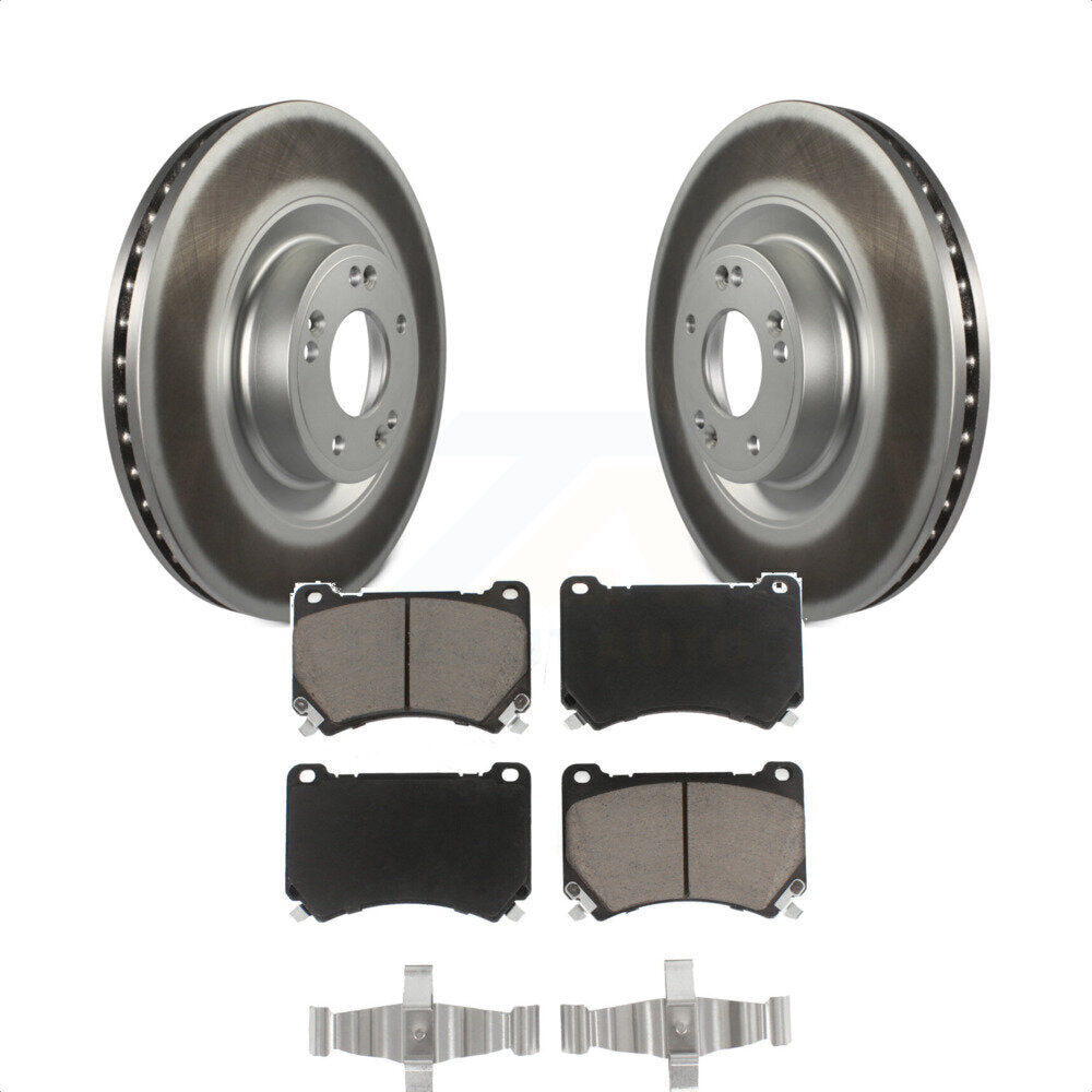 Transit Auto - Front Coated Disc Brake Rotors And Ceramic Pads Kit For Hyundai Genesis Equus KGC-100154