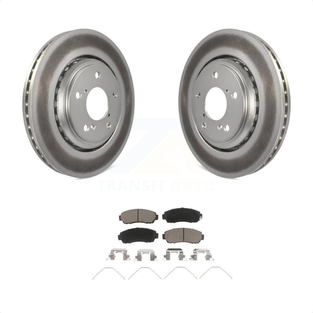 Transit Auto - Front Coated Disc Brake Rotors And Ceramic Pads Kit For Honda Odyssey Passport KGC-100161