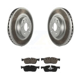 Transit Auto - Front Coated Disc Brake Rotors And Ceramic Pads Kit For 2016-2017 Land Rover Range Evoque With 300mm Diameter Rotor KGC-100177