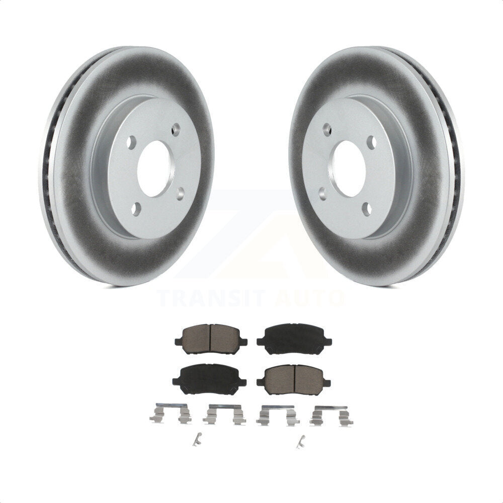 Transit Auto - Front Coated Disc Brake Rotors And Ceramic Pads Kit For Chevrolet Cobalt Saturn Ion Pontiac G5 Pursuit KGC-100189