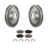 Transit Auto - Front Coated Disc Brake Rotors And Ceramic Pads Kit For 2002-2004 Toyota Camry With 296mm Diameter Rotor Stepped Hat Design KGC-100216