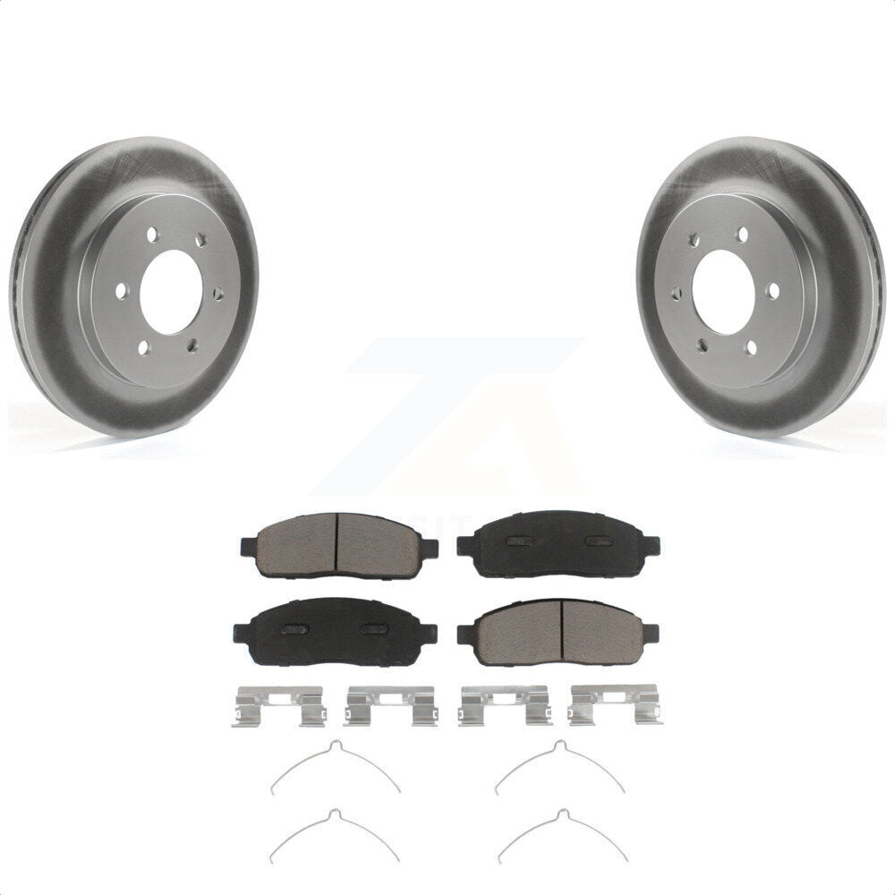 Transit Auto - Front Coated Disc Brake Rotors And Ceramic Pads Kit For Ford F-150 Lincoln Mark LT With 6 Lug Wheels 4WD KGC-100222