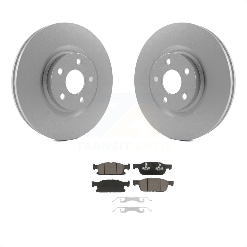 Transit Auto - Front Coated Disc Brake Rotors And Ceramic Pads Kit For Ford Edge KGC-100232