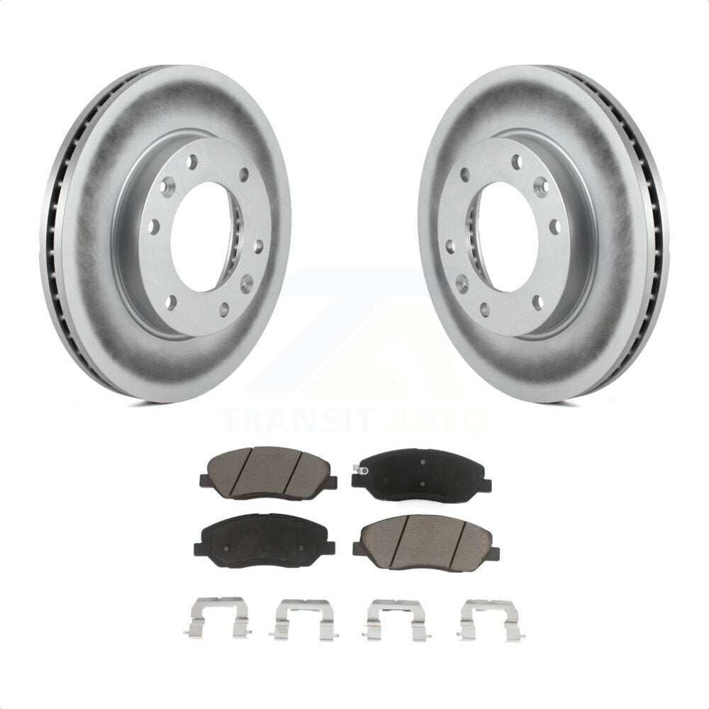 Transit Auto - Front Coated Disc Brake Rotors And Ceramic Pads Kit For Kia Sedona Hyundai Entourage KGC-100245