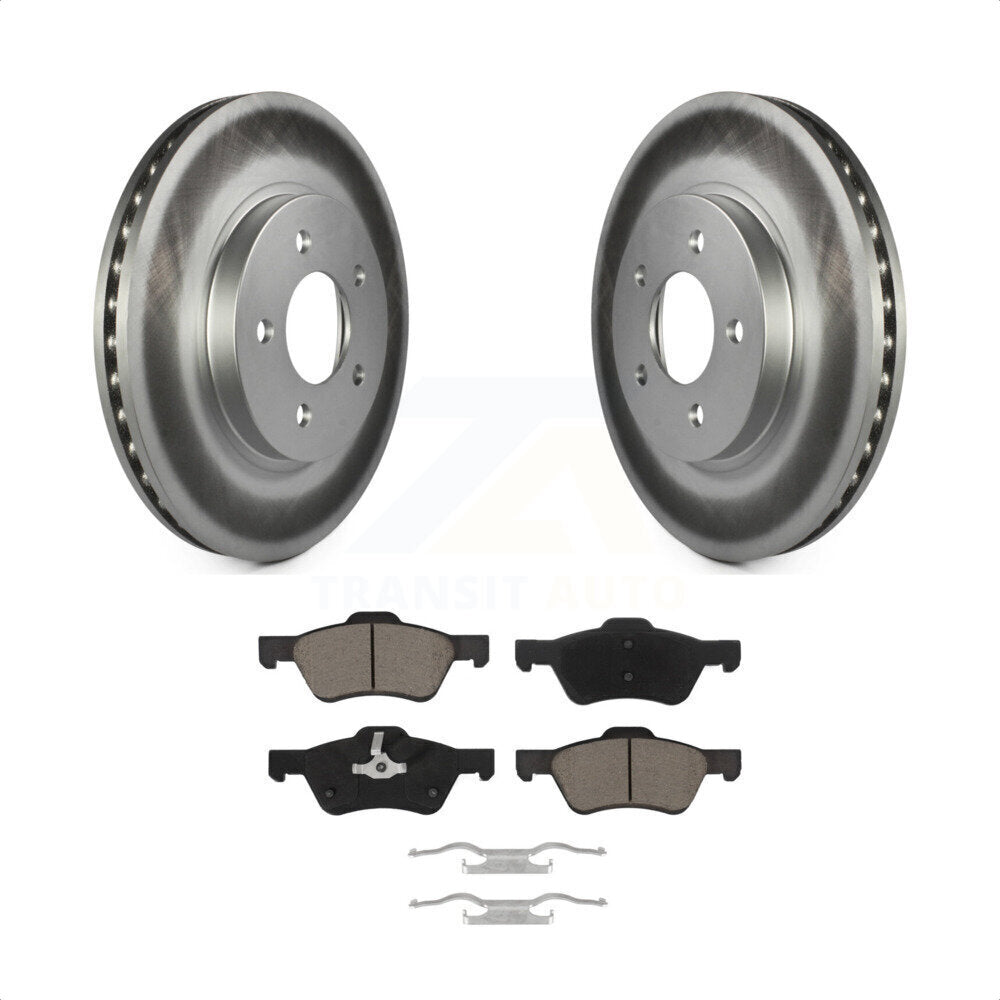 Transit Auto - Front Coated Disc Brake Rotors And Ceramic Pads Kit For Ford Escape Mercury Mariner KGC-100256
