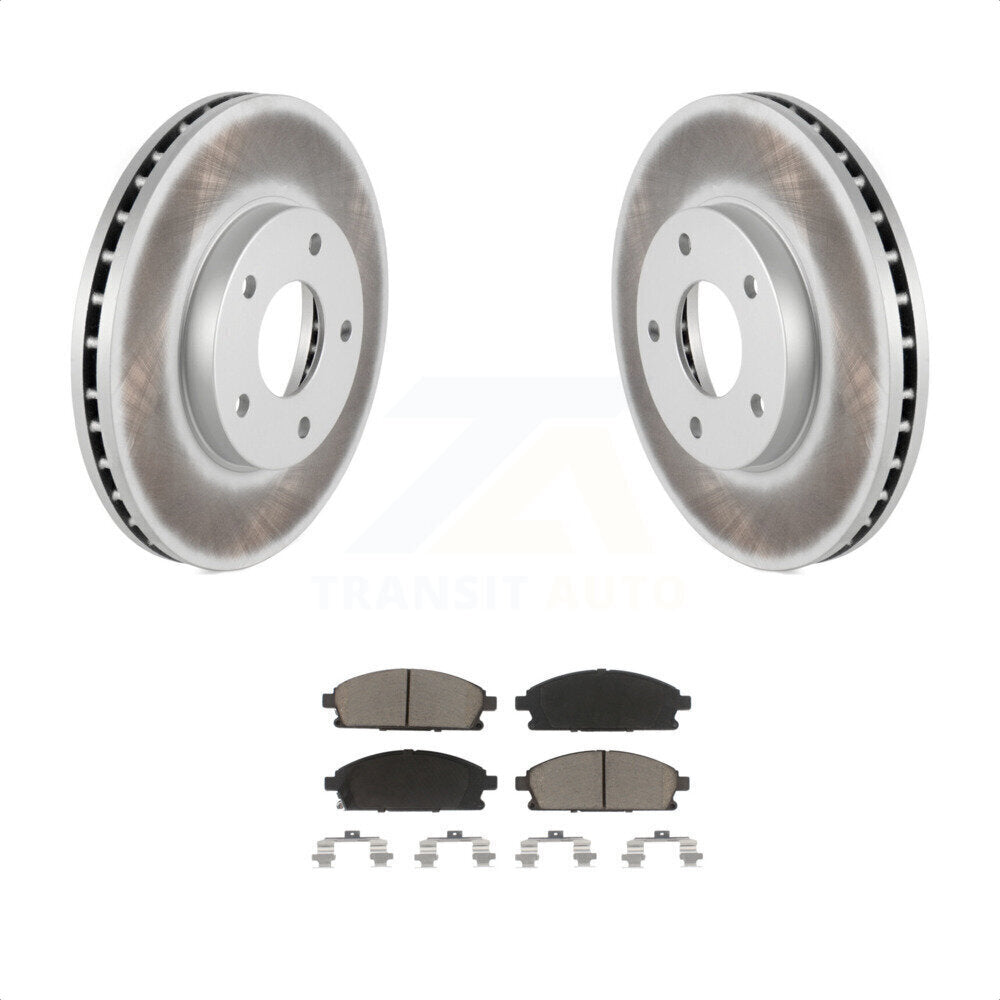 Transit Auto - Front Coated Disc Brake Rotors And Ceramic Pads Kit For 2004-2006 Nissan X-Trail KGC-100265