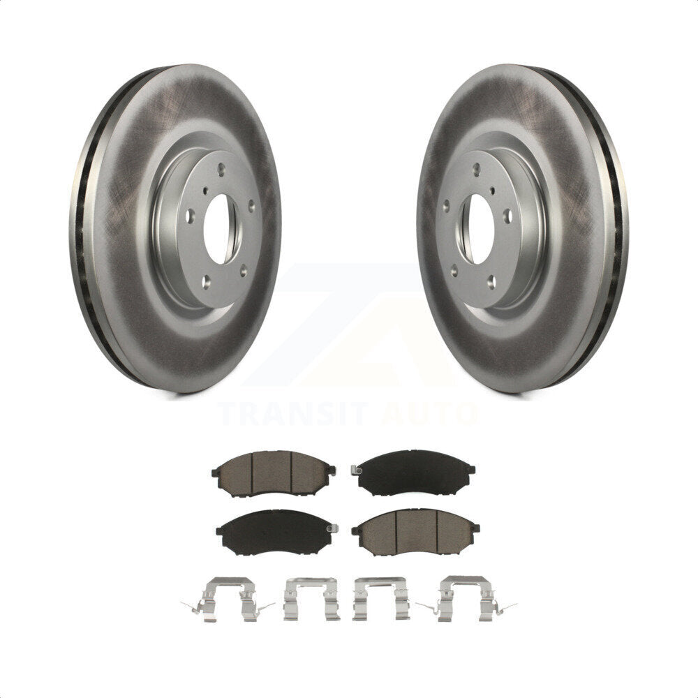 Transit Auto - Front Coated Disc Brake Rotors And Ceramic Pads Kit For INFINITI Nissan G37 Murano G35 M35 370Z 350Z EX35 M37 QX70 G25 Q70 Q70L M45 Q40 QX50 M56 EX37 M35h KGC-100269