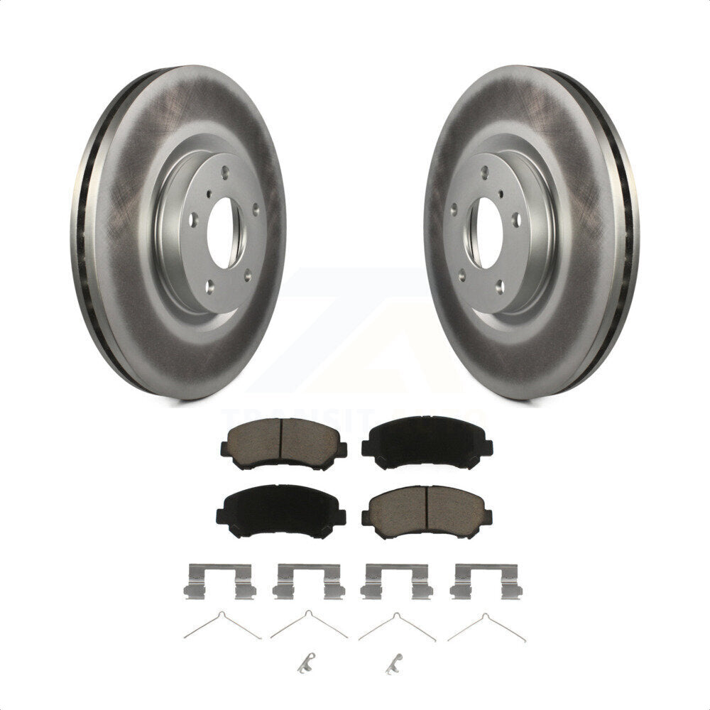 Transit Auto - Front Coated Disc Brake Rotors And Ceramic Pads Kit For 2009-2014 2016-2022 Nissan Maxima KGC-100272